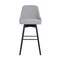 Armen Living Sicily 30" Swivel Black Wood Bar Stool in Light Gray Fabric LCSIBABLKGRYF30 - alternate 6